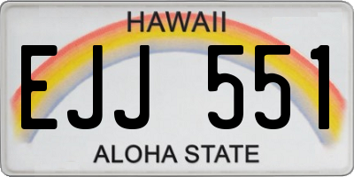 HI license plate EJJ551