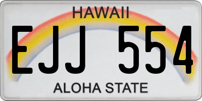 HI license plate EJJ554