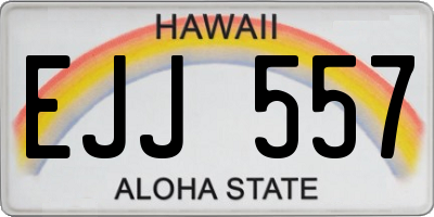 HI license plate EJJ557