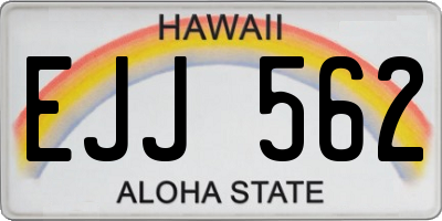 HI license plate EJJ562