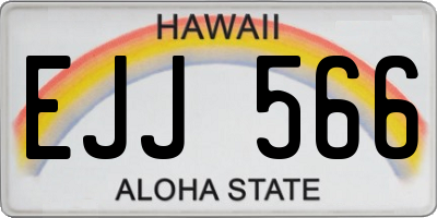 HI license plate EJJ566