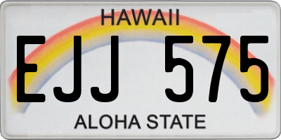 HI license plate EJJ575