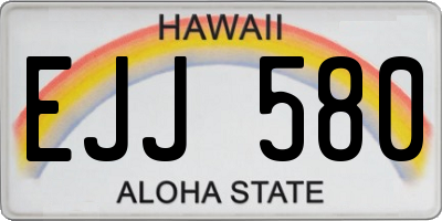 HI license plate EJJ580