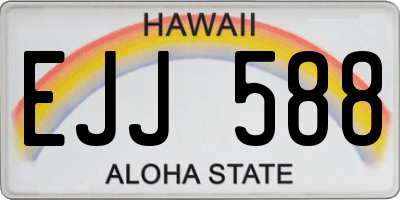 HI license plate EJJ588
