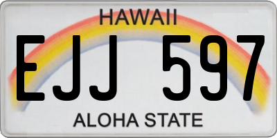HI license plate EJJ597