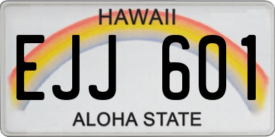 HI license plate EJJ601