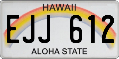HI license plate EJJ612