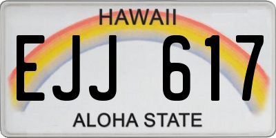 HI license plate EJJ617