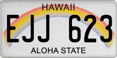 HI license plate EJJ623