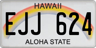 HI license plate EJJ624