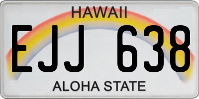 HI license plate EJJ638