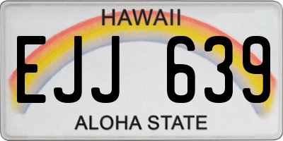 HI license plate EJJ639