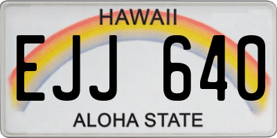 HI license plate EJJ640