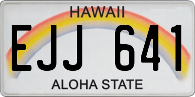 HI license plate EJJ641