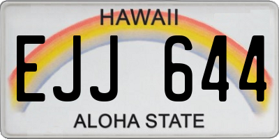 HI license plate EJJ644