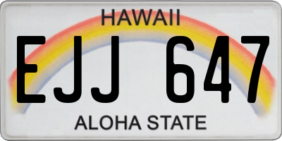 HI license plate EJJ647