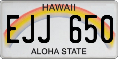 HI license plate EJJ650