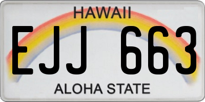 HI license plate EJJ663