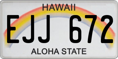 HI license plate EJJ672
