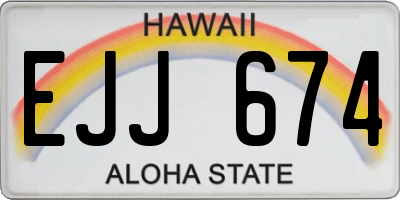 HI license plate EJJ674