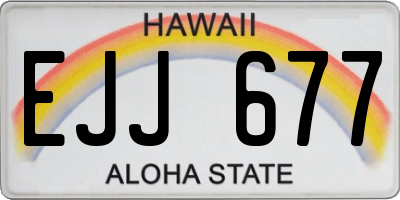 HI license plate EJJ677