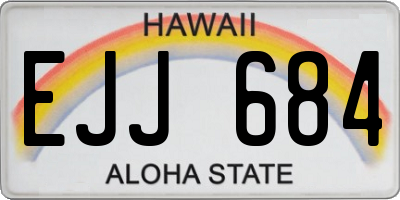HI license plate EJJ684