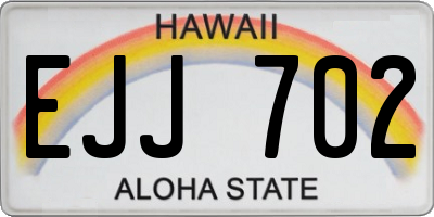 HI license plate EJJ702