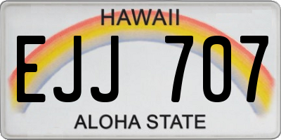 HI license plate EJJ707