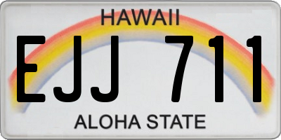 HI license plate EJJ711