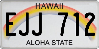 HI license plate EJJ712