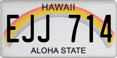 HI license plate EJJ714