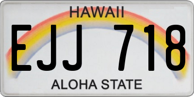HI license plate EJJ718