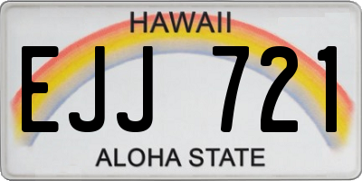 HI license plate EJJ721