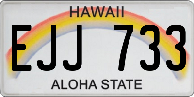 HI license plate EJJ733