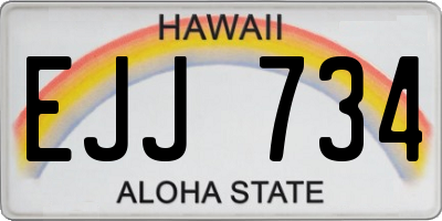 HI license plate EJJ734