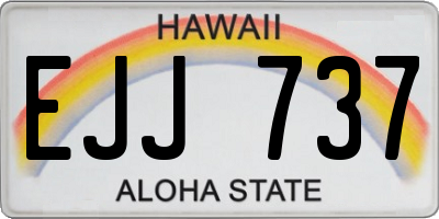 HI license plate EJJ737