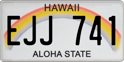 HI license plate EJJ741