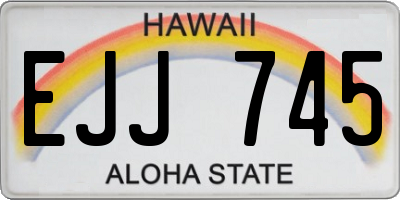 HI license plate EJJ745