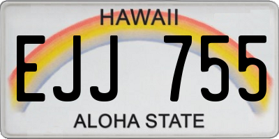 HI license plate EJJ755