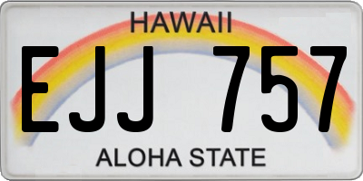 HI license plate EJJ757
