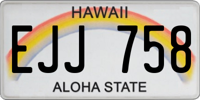 HI license plate EJJ758