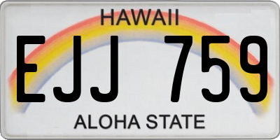 HI license plate EJJ759