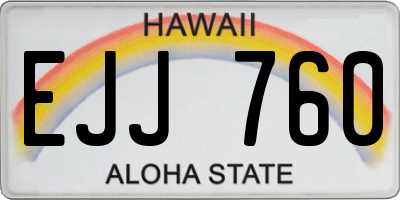 HI license plate EJJ760