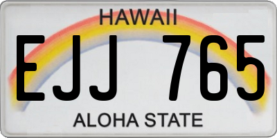 HI license plate EJJ765
