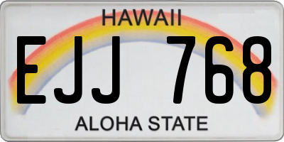 HI license plate EJJ768