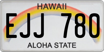 HI license plate EJJ780