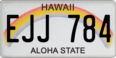 HI license plate EJJ784