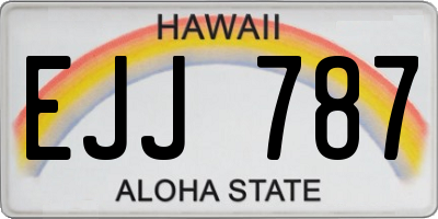 HI license plate EJJ787