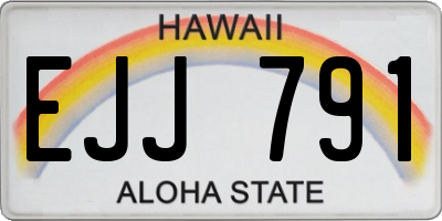 HI license plate EJJ791