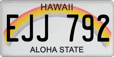 HI license plate EJJ792